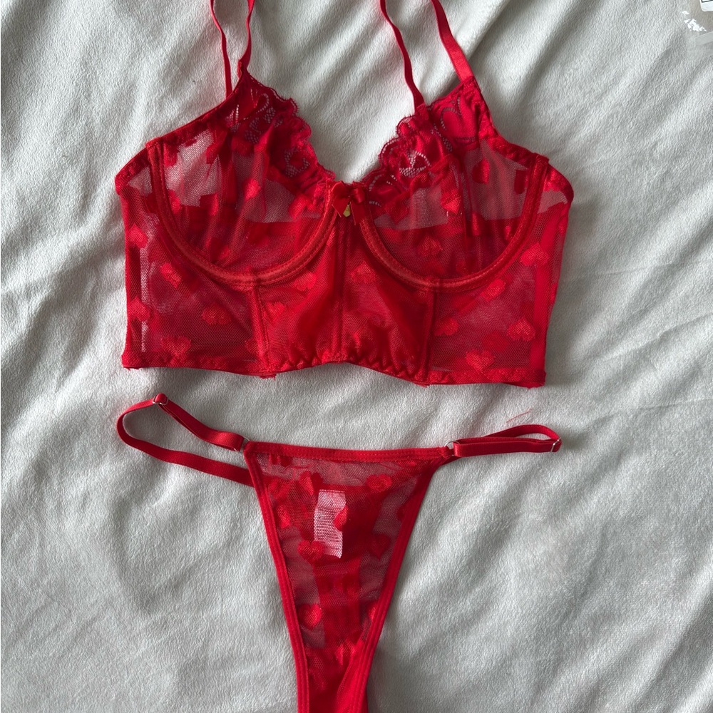 Red Sheer lingerie set